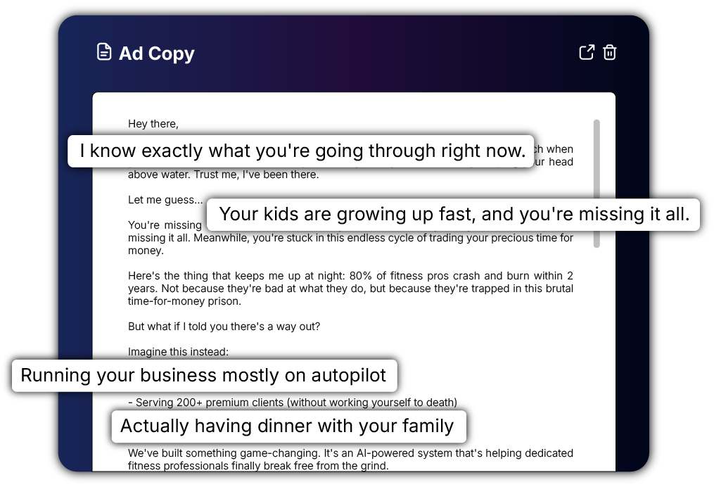 Generate Ads & Copy from Real Conversations